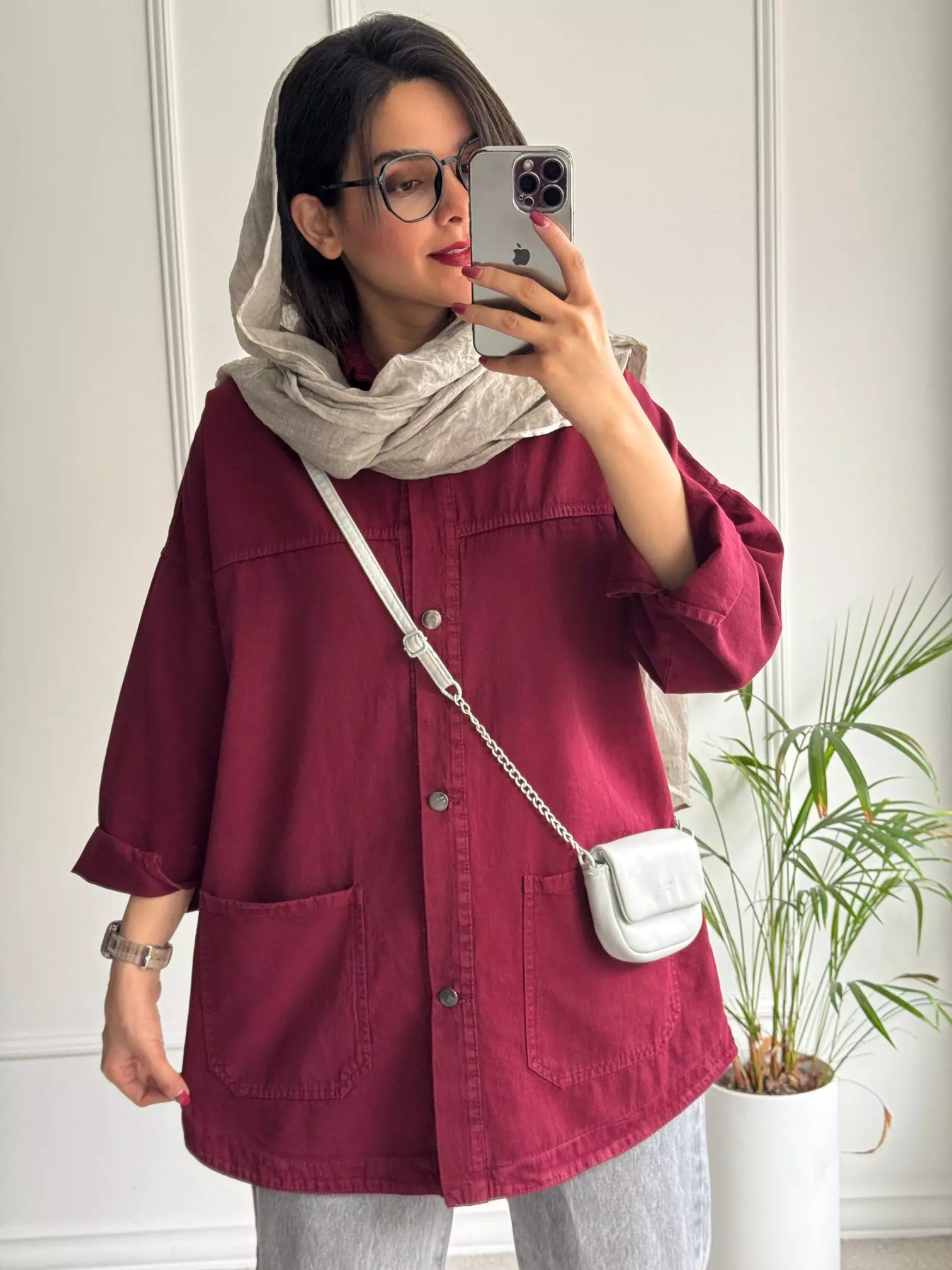 مانتو کتان جیب پایین